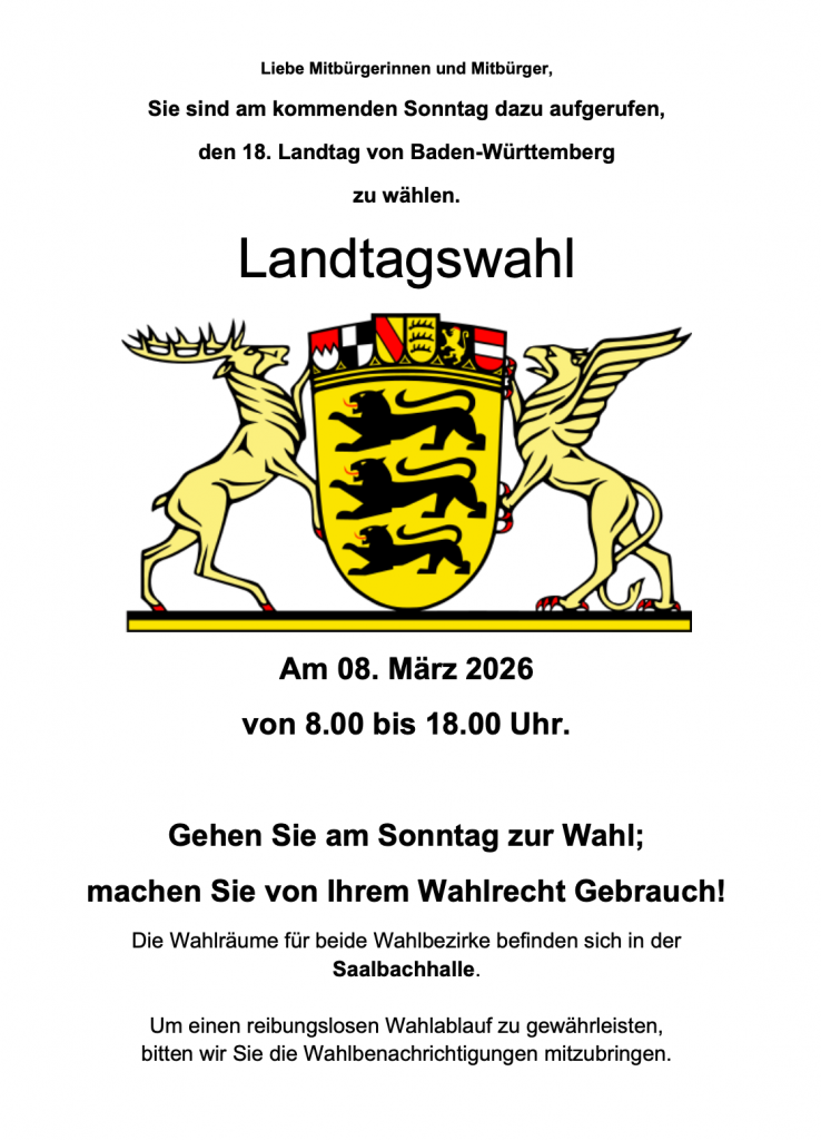 Aufruf zur Landtagswahl
