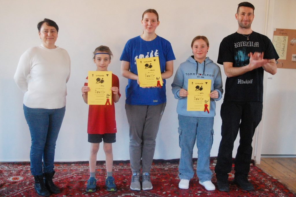 Tischtennistunier Jugendtreff Bounty Siegererung